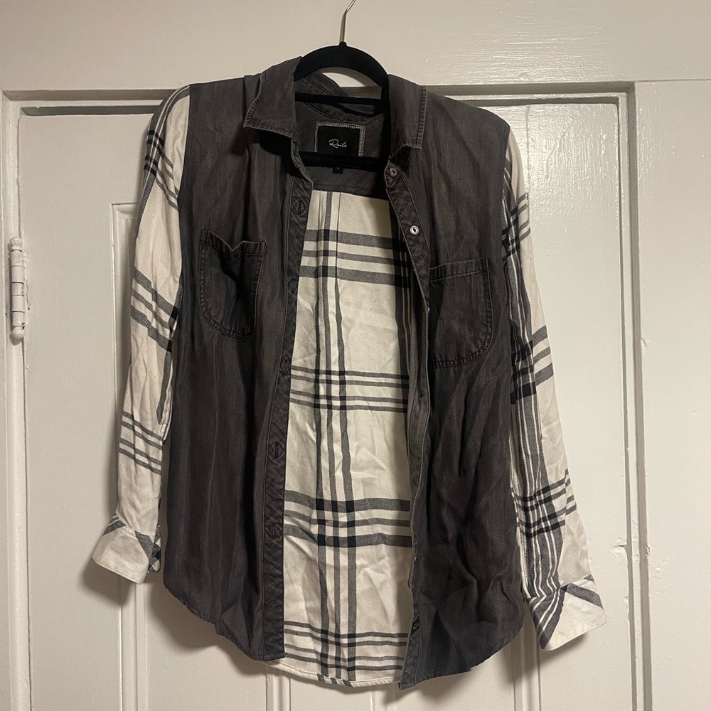 Rails Charcoal and Cream Plaid Shirt